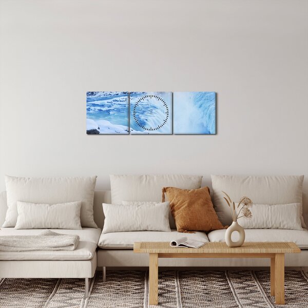 Kép - Hideg vízesések (órával) (90x30 cm)
