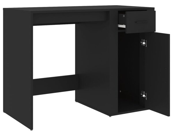 Fekete szerelt fa íróasztal 100 x 49 x 75 cm