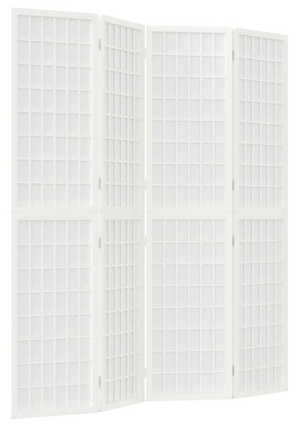 4 paneles fehér japán stílusú összecsukható paraván 160x170 cm