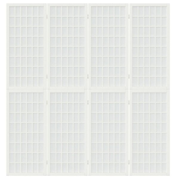 4 paneles fehér japán stílusú összecsukható paraván 160x170 cm