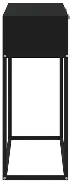 Fekete szerelt fa és vas tálalóasztal 80 x 30 x 75 cm