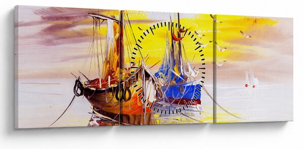 Kép - A csónak festménye (órával) (90x30 cm)