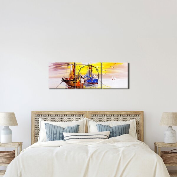 Kép - A csónak festménye (órával) (90x30 cm)