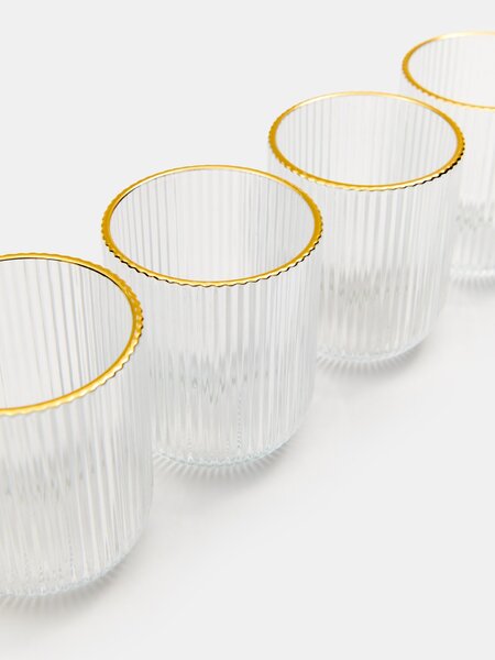 Sinsay - Bordázott pohárkészlet arany szegéllyel 4 pack - clear