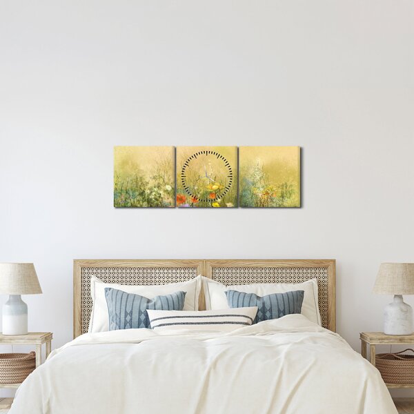 Kép - Festett rét (órával) (90x30 cm)