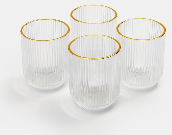 Sinsay - Bordázott pohárkészlet arany szegéllyel 4 pack - clear