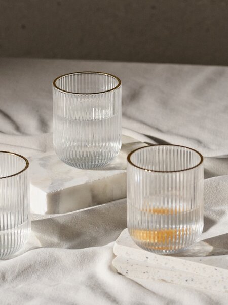 Sinsay - Bordázott pohárkészlet arany szegéllyel 4 pack - clear
