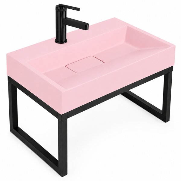 Konglomerátum mosdó GOYA PINK 50CM + rám