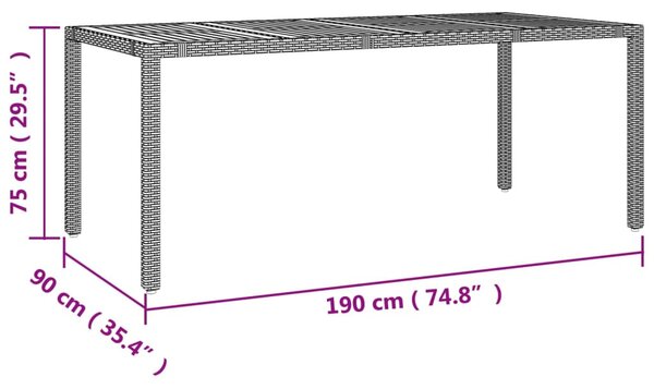 7 részes szürke polyrattan kerti étkezőgarnitúra párnával
