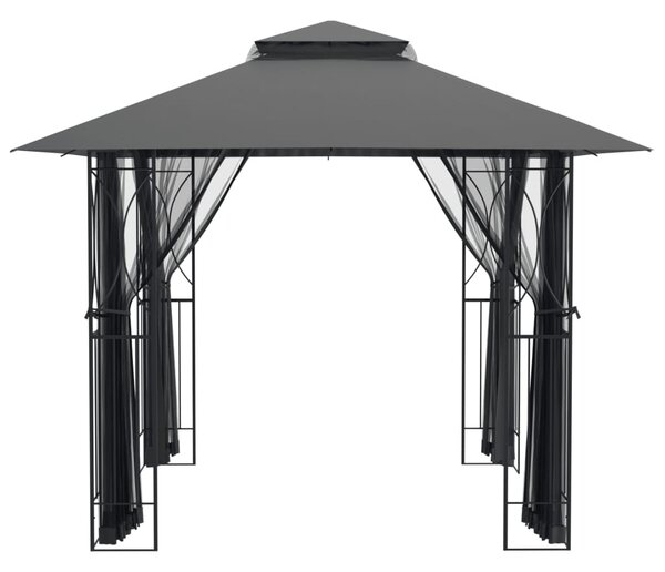 Antracit acél pavilon oldalfalakkal 300 x 300 x 270 cm