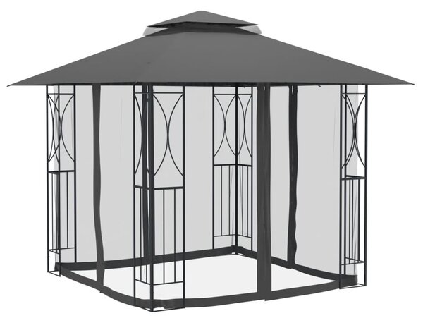 Antracit acél pavilon oldalfalakkal 300 x 300 x 270 cm