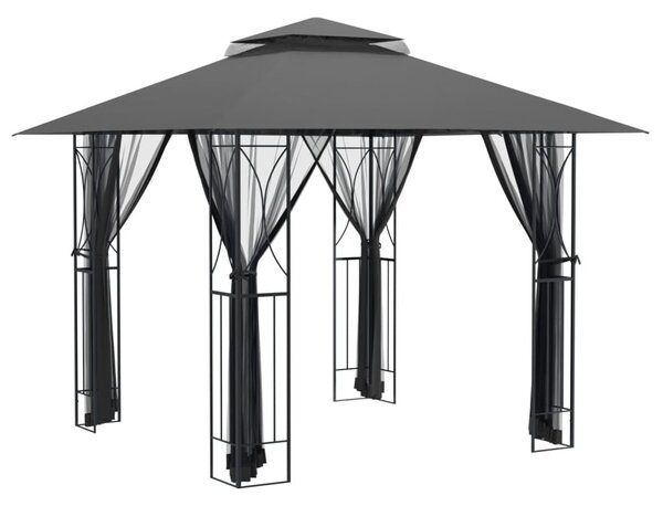 Antracit acél pavilon oldalfalakkal 300 x 300 x 270 cm