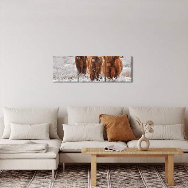 Kép - Skót tehenek (órával) (90x30 cm)