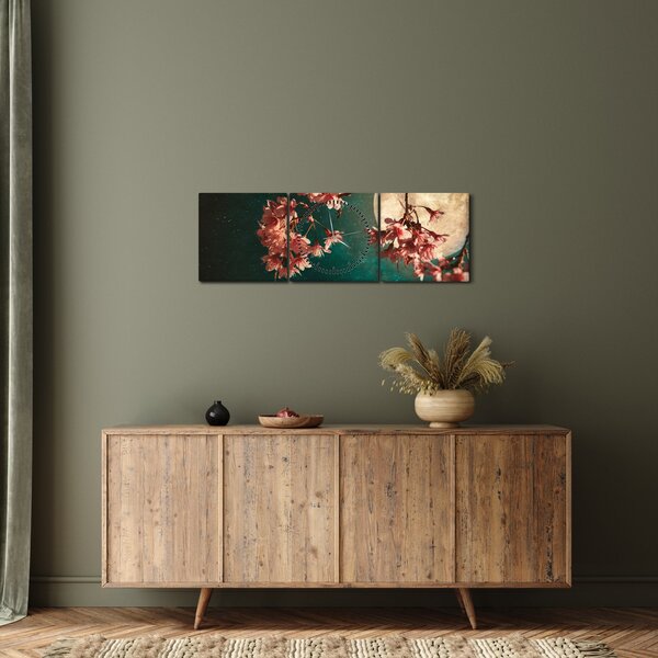 Kép - Sakura teliholdkor (órával) (90x30 cm)