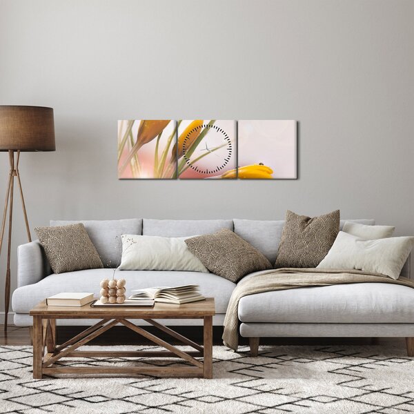 Kép - Tavaszi virágok (órával) (90x30 cm)
