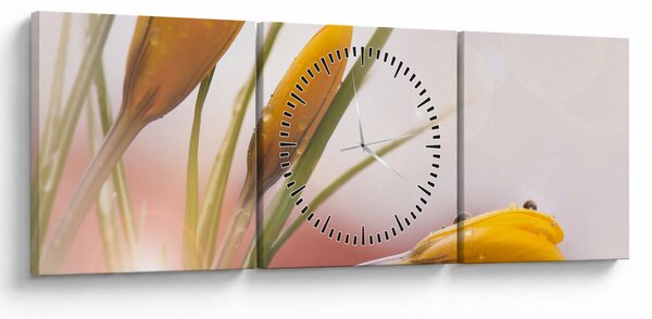 Kép - Tavaszi virágok (órával) (90x30 cm)