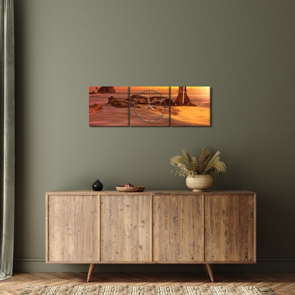 Kép – Naplemente (órával) (90x30 cm)