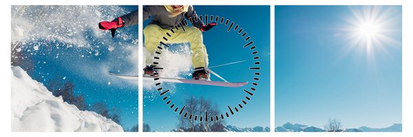 Kép - Snowboardos (órával) (90x30 cm)