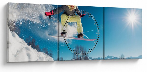Kép - Snowboardos (órával) (90x30 cm)