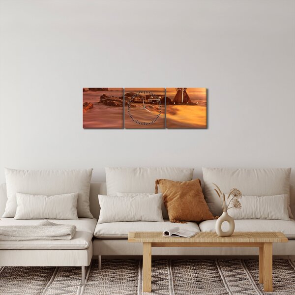 Kép – Naplemente (órával) (90x30 cm)