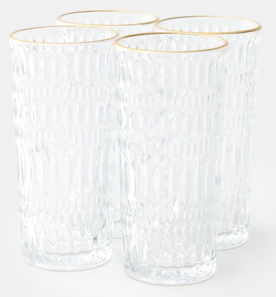 Sinsay - Texturált pohár készlet arany peremmel 4 pack - clear