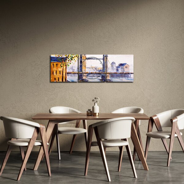 Kép - A város festménye (órával) (90x30 cm)