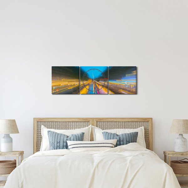 Kép - Festmény absztrakció (órával) (90x30 cm)