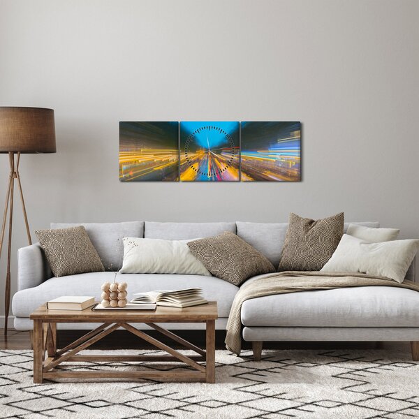 Kép - Festmény absztrakció (órával) (90x30 cm)