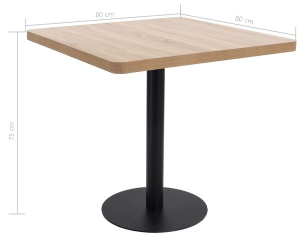 Világosbarna MDF bisztróasztal 80 x 80 cm