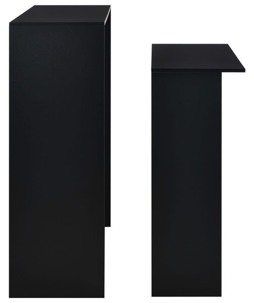 Fekete bárasztal 2 asztallappal 130 x 40 x 120 cm