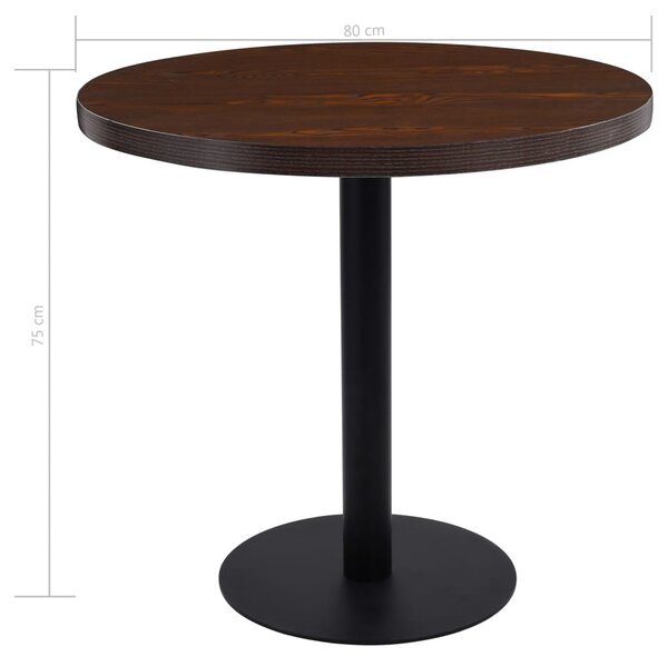 Sötétbarna MDF bisztróasztal 80 cm