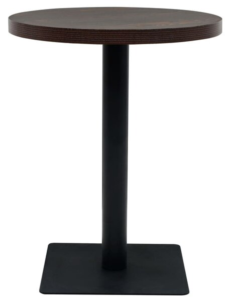Kerek, sötét hamuszínű MDF/acél bisztró asztal 60 x 75 cm