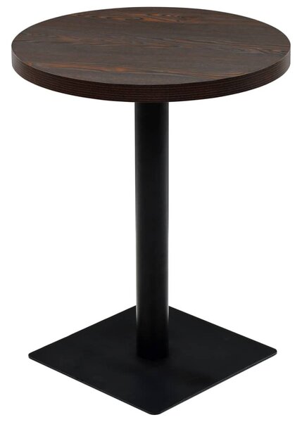 Kerek, sötét hamuszínű MDF/acél bisztró asztal 60 x 75 cm