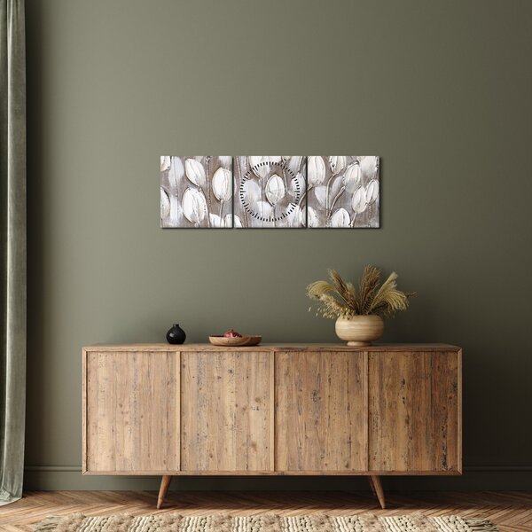 Kép - Strukturált tulipánok (órával) (90x30 cm)