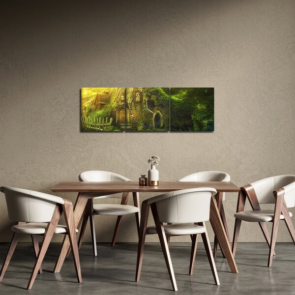 Kép - Mesebeli erdő (órával) (90x30 cm)