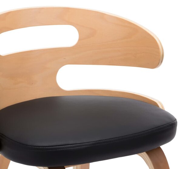 2 db fekete hajlított fa és műbőr étkezőszék