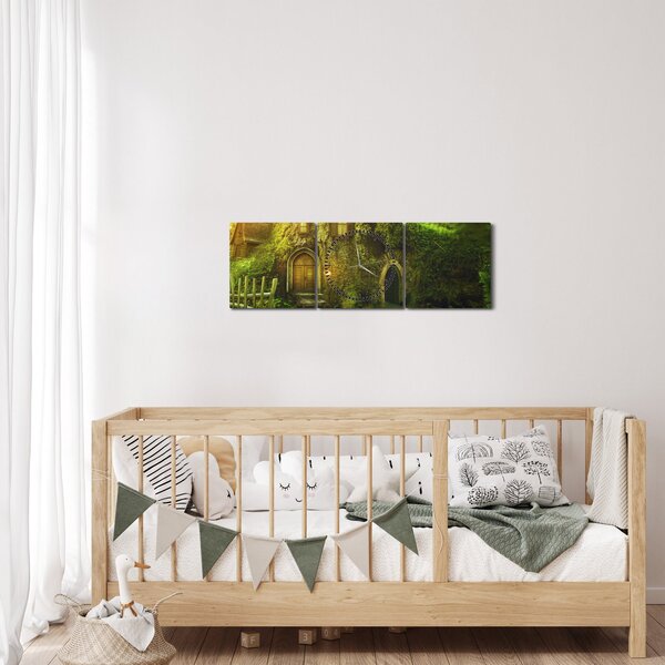 Kép - Mesebeli erdő (órával) (90x30 cm)