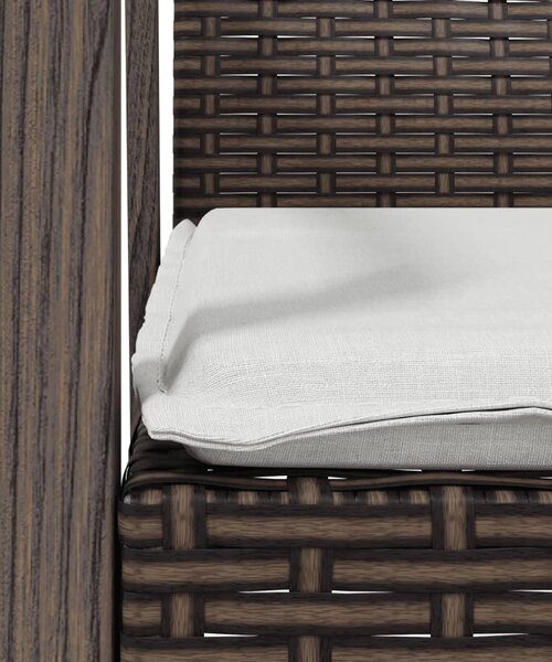 4 db barna polyrattan kerti szék párnával 56,5x57x83 cm