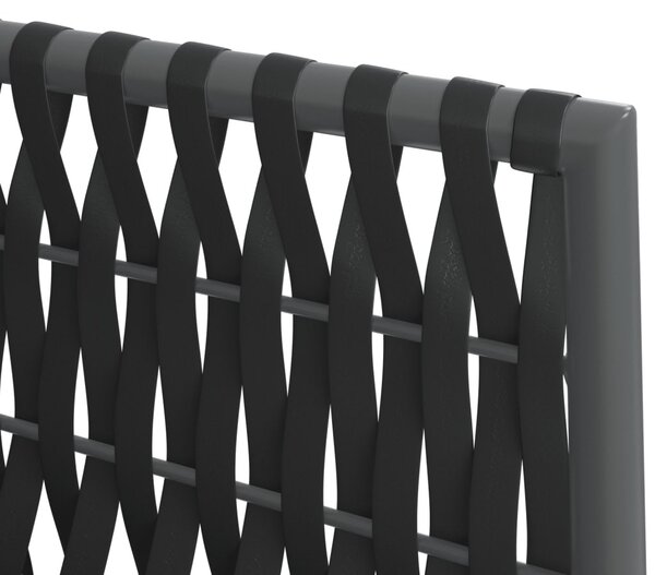 4 db fekete polyrattan kerti szék párnával 54x61x83 cm