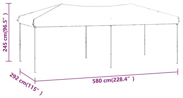 Antracitszürke összecsukható partisátor oldalfalakkal 3 x 6 m