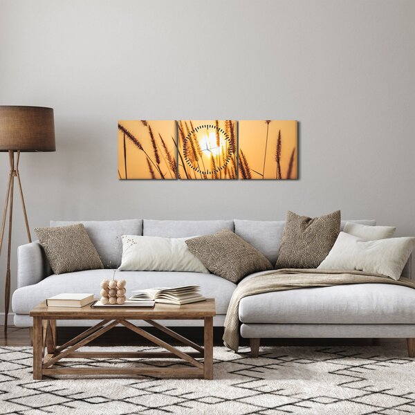 Kép - Füvek a napon (órával) (90x30 cm)