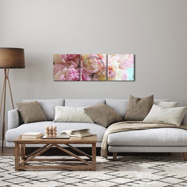 Kép - Bazsarózsa (órával) (90x30 cm)