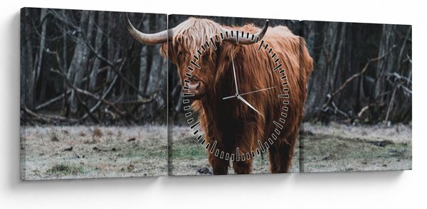 Kép - Skót tehén 2 (órával) (90x30 cm)