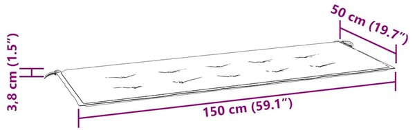 Tömör tíkfa rakásolható kerti pad párnával 159 cm