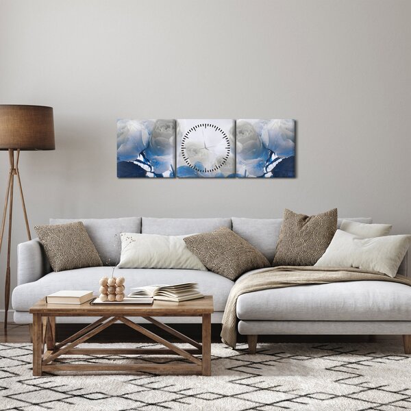 Kép - Fehér rózsa (órával) (90x30 cm)