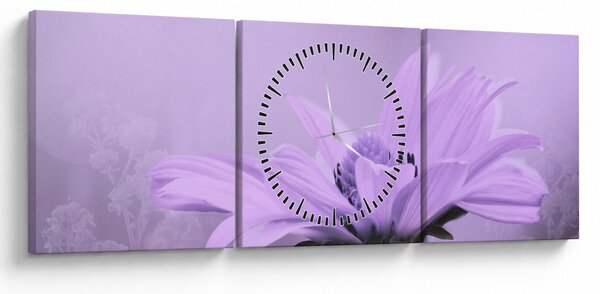 Kép - Ibolya virág (órával) (90x30 cm)