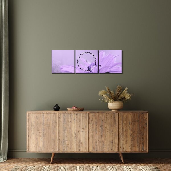 Kép - Ibolya virág (órával) (90x30 cm)