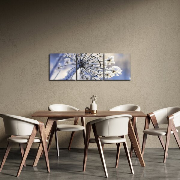 Kép - Fagyott virág (órával) (90x30 cm)