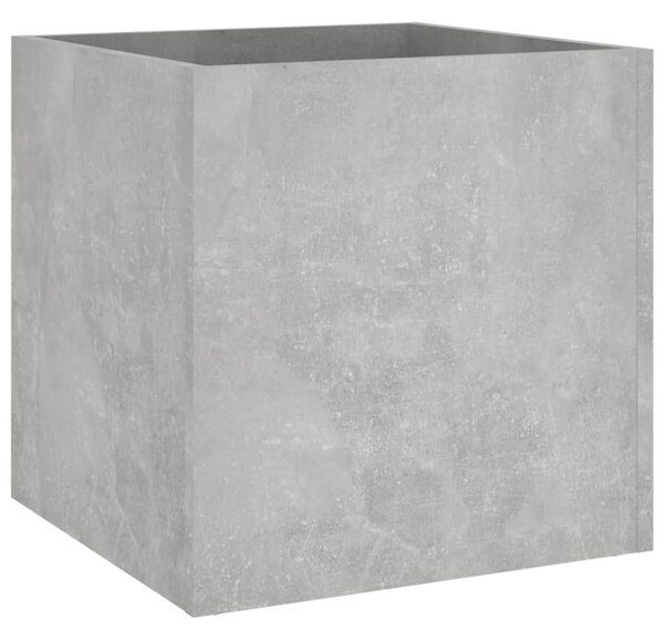 Betonszürke szerelt fa virágtartó 40 x 40 x 40 cm