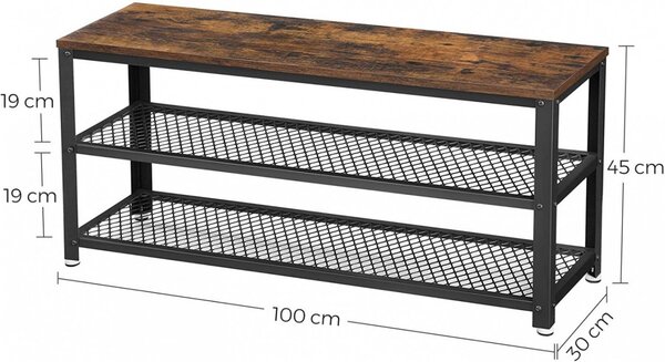 Tárolós pad, Vasagle, 100x30x45cm